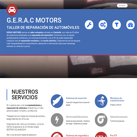 Proyecto Web de comercio local taller de reparación de vehículos GERAC MOTORS